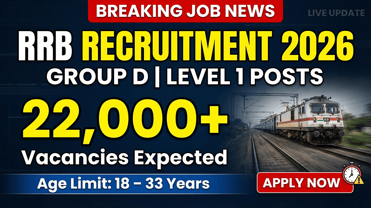 Job recruitment announcement for RRB 2026